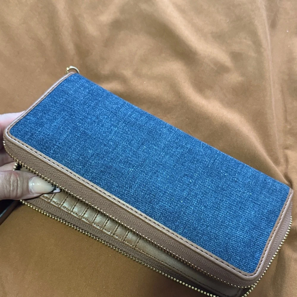Michael Kors Denim Blue Zip Wallet - Picture 4 of 4